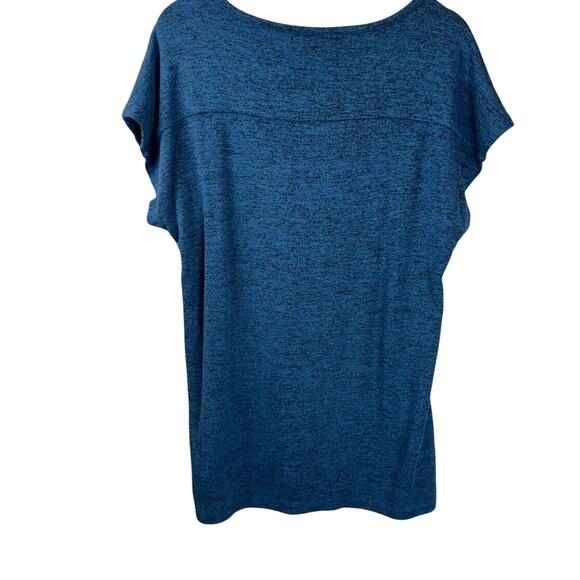 H by Halston Womens Pullover T-shirt Size‎ XS Blue Black Blend Short Sleeve - Picture 2 of 13